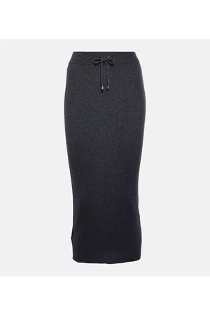 Brunello Cucinelli Naiset Midihameet - Ribbed-knit cashmere midi skirt