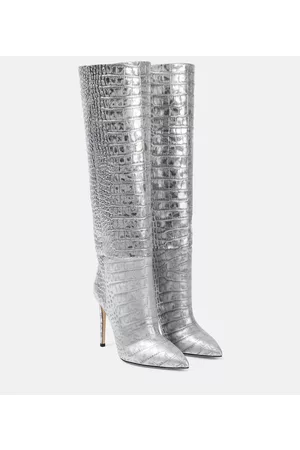 PARIS TEXAS Naiset Ylipolvensaappaat - Snake-effect leather knee-high boots