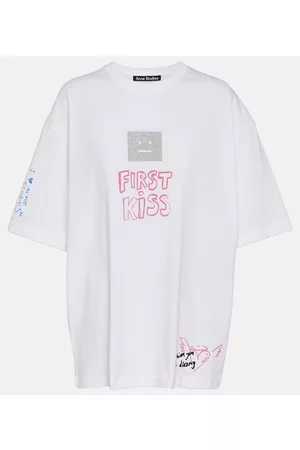 Acne Studios Naiset T-paidat - Scribbles printed cotton T-shirt
