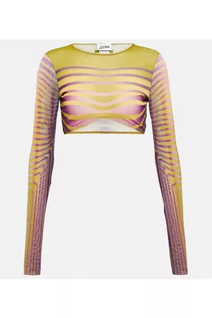 Jean Paul Gaultier Naiset Crop - Printed mesh crop top
