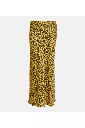 Paco rabanne Naiset Printtihameet - Chain-detail leopard-print satin slip skirt