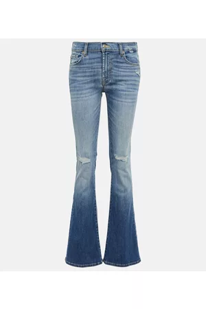 7 for all Mankind Naiset Leveälahkeiset Farkut - Bootcut Tailorless mid-rise jeans