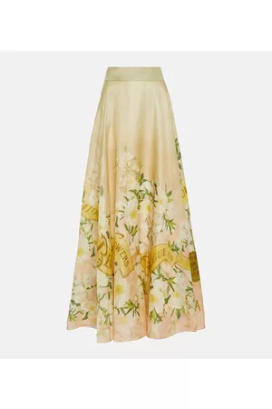 ZIMMERMANN Naiset Maksihameet - Coaster floral silk and linen maxi skirt
