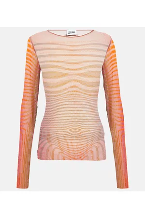 Jean Paul Gaultier Naiset Pitkähihaiset - Morphing Stripes mesh top