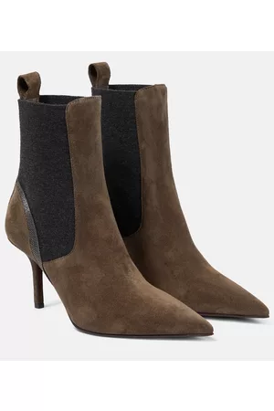 Brunello Cucinelli Naiset Nilkkurit - Embellished suede ankle boots
