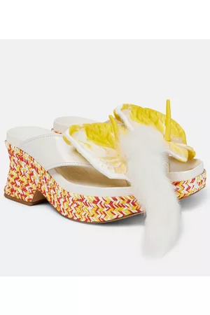 Loewe Naiset Sandaalit - Anthurium leather flatform sandals