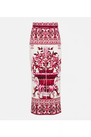Dolce & Gabbana Naiset Printtihameet - Printed silk-blend midi skirt
