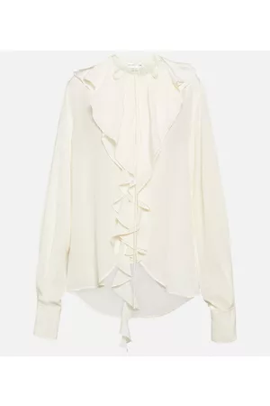 Victoria Beckham Naiset Puserot - Ruffled silk blouse