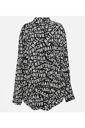Balenciaga Naiset Pitkähihaiset - Logo satin shirt