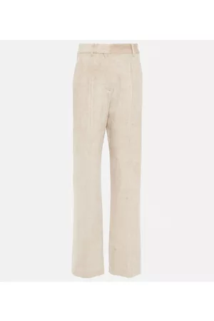 Brunello Cucinelli Naiset Leveälahkeiset - High-rise wide-leg corduroy pants