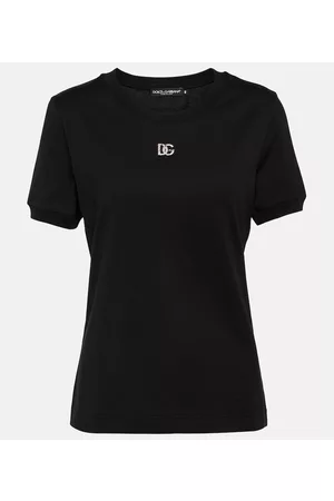 Dolce & Gabbana Naiset T-paidat - Embellished cotton jersey T-shirt