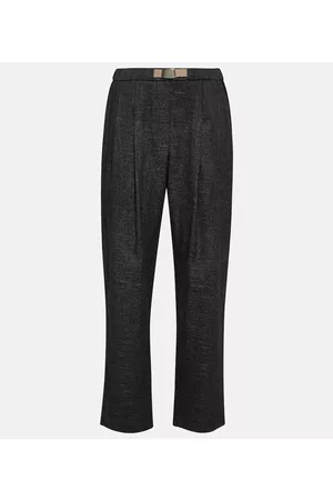 Brunello Cucinelli Naiset Housut - Pleated mid-rise straight pants