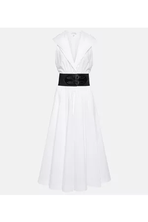 Alaïa Naiset Midimekot - Belted cotton poplin midi dress