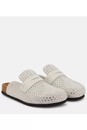 J.W.Anderson Naiset Tohvelit - Crystal-embellished suede slippers