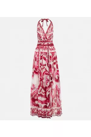 Dolce & Gabbana Naiset Printtimekot - Majolica printed silk chiffon gown