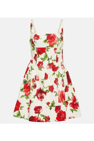 Carolina Herrera Naiset Printtimekot - Floral cotton-blend minidress