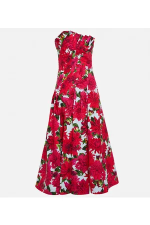 Oscar de la Renta Naiset Mekot - Dahlia cotton-blend poplin midi dress