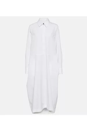 Jil Sander Naiset Midimekot - Cotton poplin shirt dress
