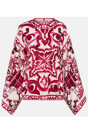 Dolce & Gabbana Naiset Pitkähihaiset - Printed charmeuse blouse