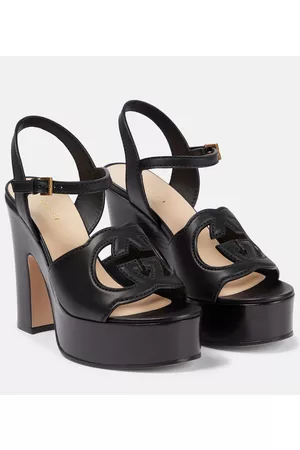 Gucci Naiset Sandaletit - Interlocking G leather platform sandals
