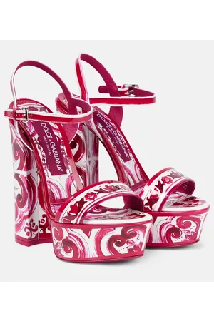 Dolce & Gabbana Naiset Sandaletit - Printed leather platform sandals
