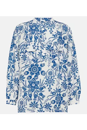 A.P.C. Naiset Pitkähihaiset - Aubrey floral linen-blend blouse