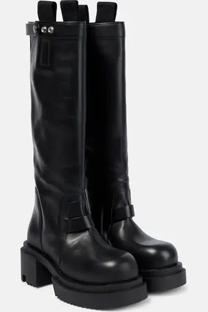 Rick Owens Pull On leather knee-high boots