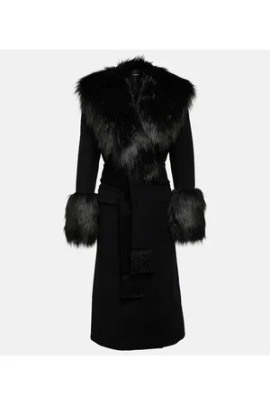 Dolce & Gabbana Faux fur-trimmed wool and cashmere coat