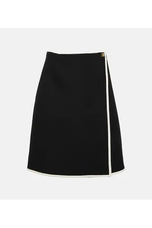 VALENTINO Roman Stud wool and silk miniskirt