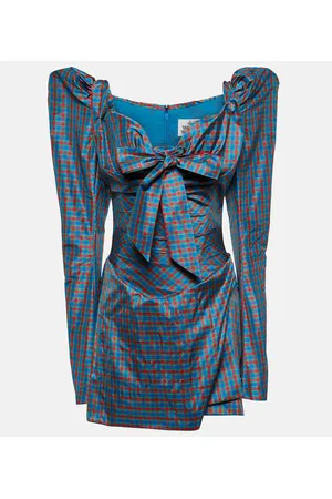 Vivienne Westwood Bow-detail checked minidress