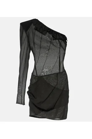 The Mannei Sofia one-shoulder silk-blend minidress