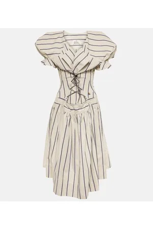 Vivienne Westwood Kate striped cotton midi dress