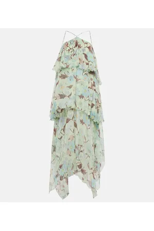 Stella McCartney Tiered printed silk maxi dress