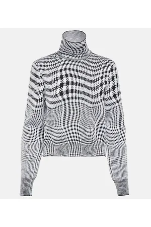 Burberry Houndstooth wool-blend turtleneck sweater