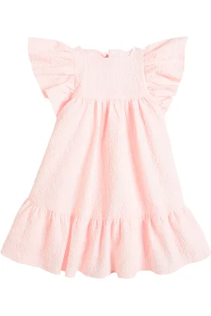 Petite Amalie Ruffled matelassÃ© dress