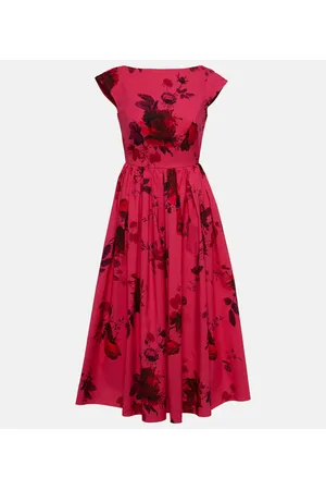 Erdem Floral cotton faille midi dress