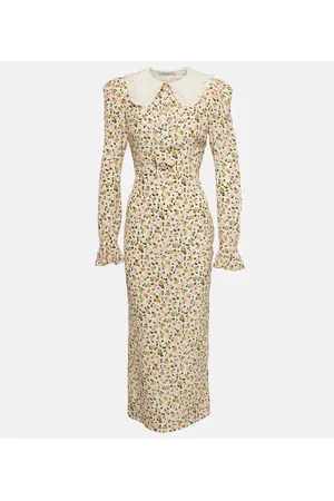 Alessandra Rich Floral silk midi dress