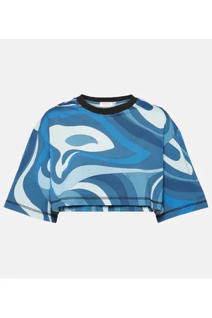 Puccini Marmo cotton jersey crop top