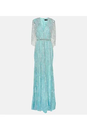Jenny Packham Coralia caped embellished gown