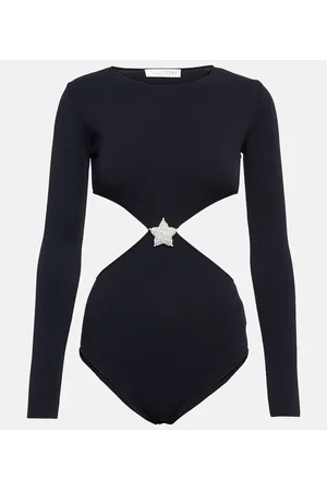 VALENTINO Embellished cut-out bodysuit