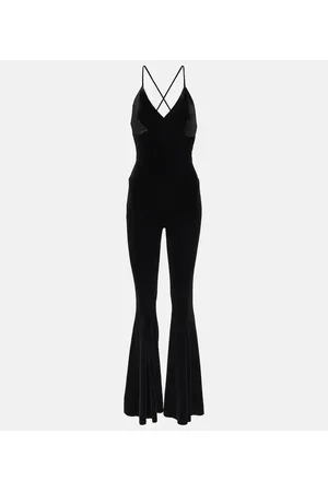 Norma Kamali Velvet flared jumpsuit