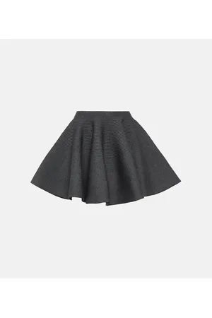 Alaïa AlaÃ¯a Ribbed-knit wool-blend miniskirt