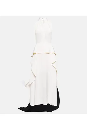 Victoria Beckham Cutout halterneck satin and crÃªpe gown
