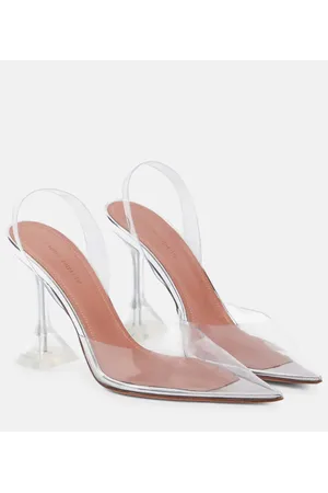 Amina Muaddi Holli Glass PVC slingback pumps