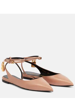 Tom Ford Padlock leather slingback flats