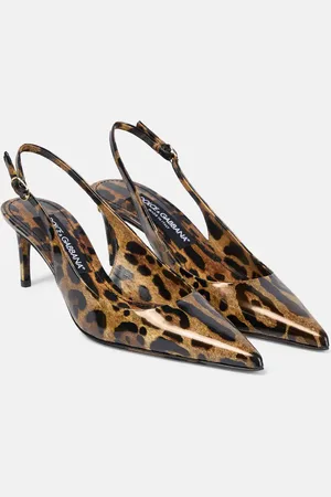 Dolce & Gabbana Lollo printed leather slingback pumps