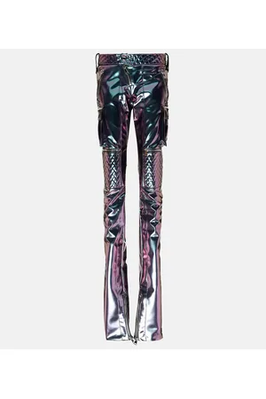LAQUAN SMITH Holographic straight-leg cargo pants