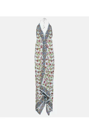 Etro Asymmetrical printed maxi dress