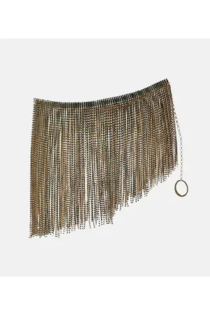 Oseree OsÃ©ree Embellished asymmetric miniskirt