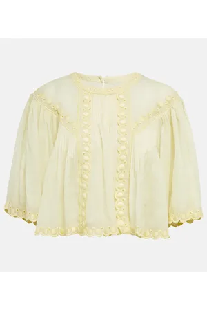 Isabel Marant Ogalice eyelet cropped shirt